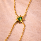 Bulk Green Star Gold Plated Cubic Zirconia Brass Bracelet For Women
