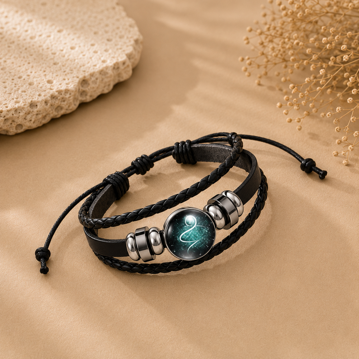 Constellation Zodiac Star Sign Leather Wrist Band Bracelet Wholesale