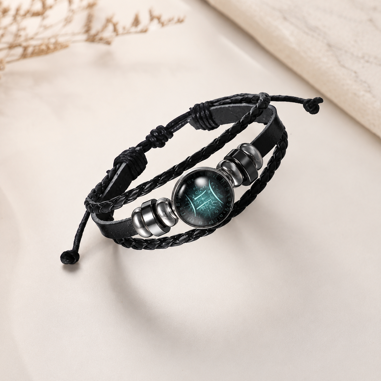 Constellation Zodiac Star Sign Leather Wrist Band Bracelet Wholesale