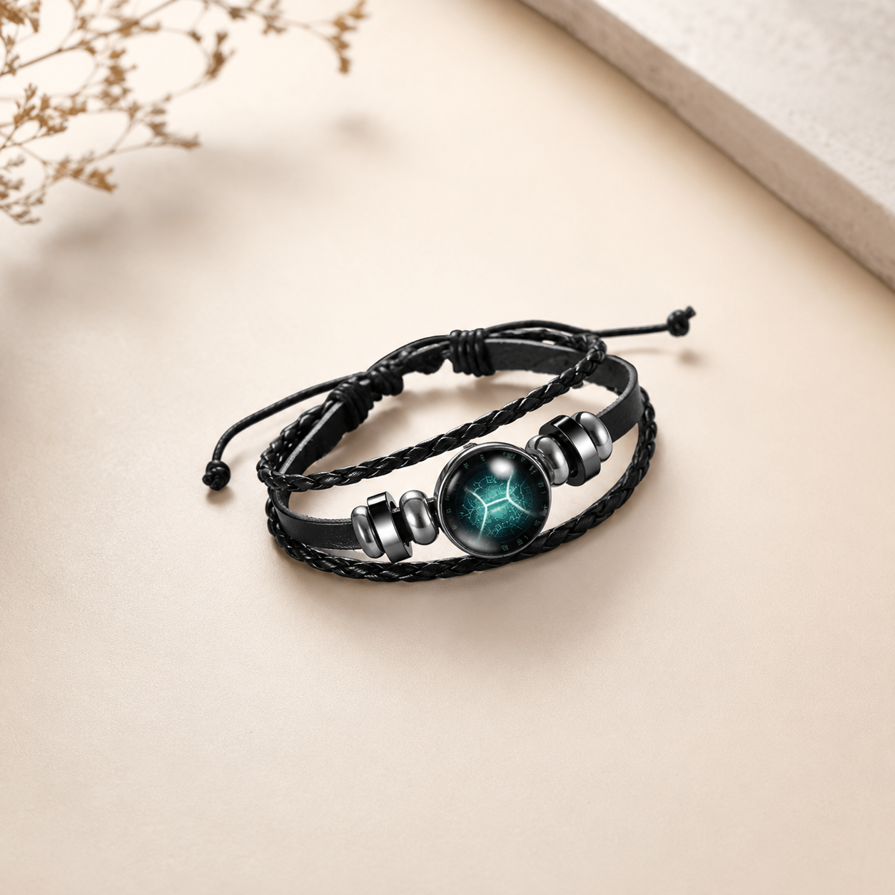 Constellation Zodiac Star Sign Leather Wrist Band Bracelet Wholesale