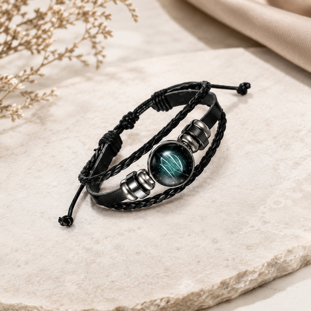 Constellation Zodiac Star Sign Leather Wrist Band Bracelet Wholesale