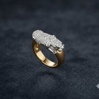 Luxury Panther Gold Silver Plated CZ Copper Adjustable Fancy Ring Bulk