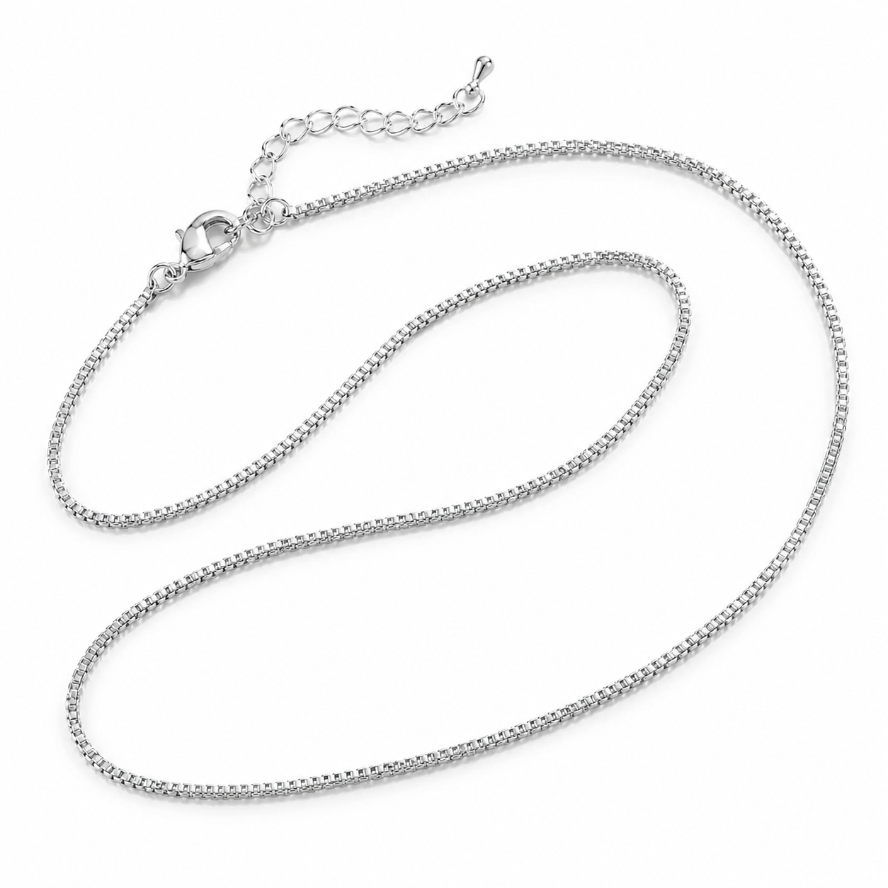 Slim Box Silver Copper Necklace Chain For Women Bulk