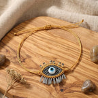 Multi Color Evil Eye Gold Beads Fabric Bracelet For Women Bulk