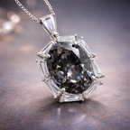Premium Oval Cut Silver Plated CZ Anti Tarnish Copper Pendant Wholesale