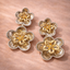 Bulk Classic Flower Style Gold Silver Plain Copper Drop Earrings