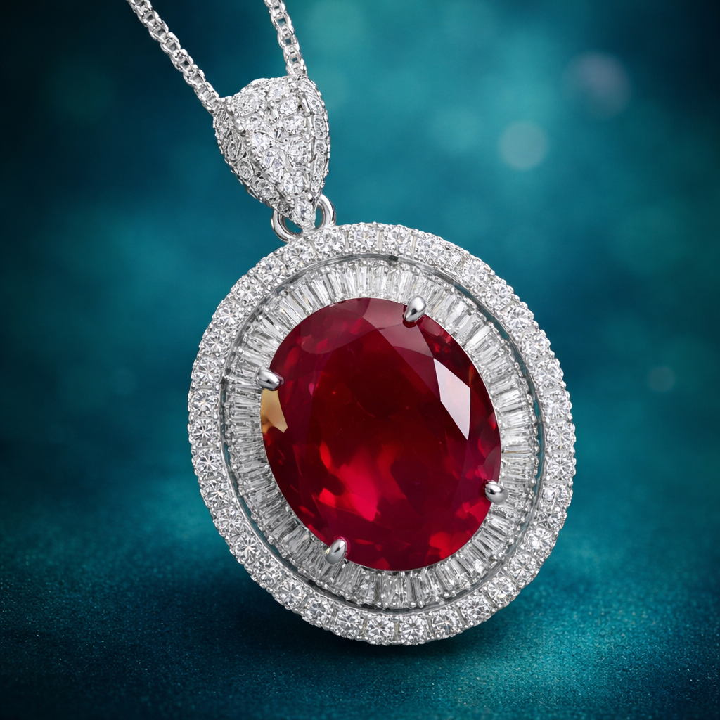 Sparkling Rhodium Silver Plated CZ Anti Tarnish Copper Pendant Bulk