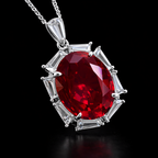Premium Oval Cut Silver Plated CZ Anti Tarnish Copper Pendant Wholesale