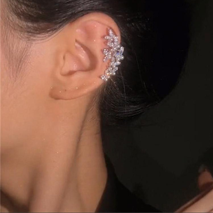 Wholesale White Gold Plated CZ Anti Tarnish Copper Ear Cuff Earrings