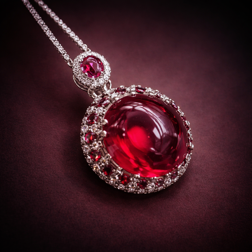 Red Blue Royal Designer Silver CZ Anti Tarnish Copper Pendant Wholesale