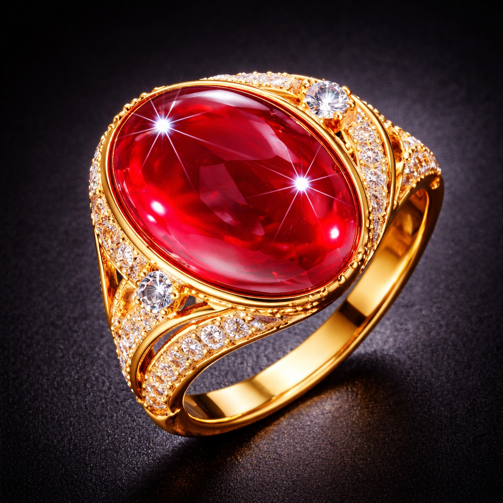 Luxury Oval Cabochon Gold Silver CZ Copper Anti Tarnish Fancy Ring Bulk