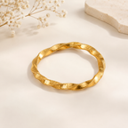 Winded Rope 18K Gold Anti Tarnish Flexible Bracelet Women Bulk