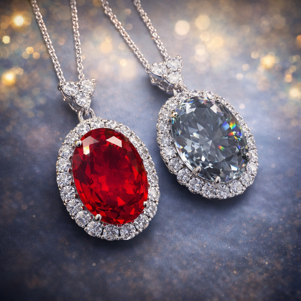 Vintage-Inspired Oval Silver CZ Anti Tarnish Copper Pendant Chain Bulk Main image