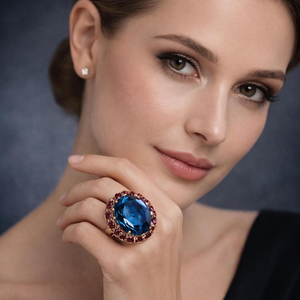 Classic Heritage Gold Plated CZ Copper Anti Tarnish Adjustable Fancy Ring Bulk