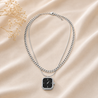 Minimalist Watch Layered Chain Gold Silver Stainless Steel Necklace Bulk