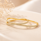 Designer Infinity Style Gold Silver CZ Copper Anti Tarnish Ring Bulk