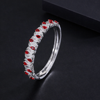 Bulk Green Red Designer Style Silver CZ Anti Tarnish Brass Cuff & Kada
