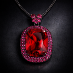 Luxury Emerald Cut Black CZ Anti Tarnish Copper Pendant Chain Wholesale
