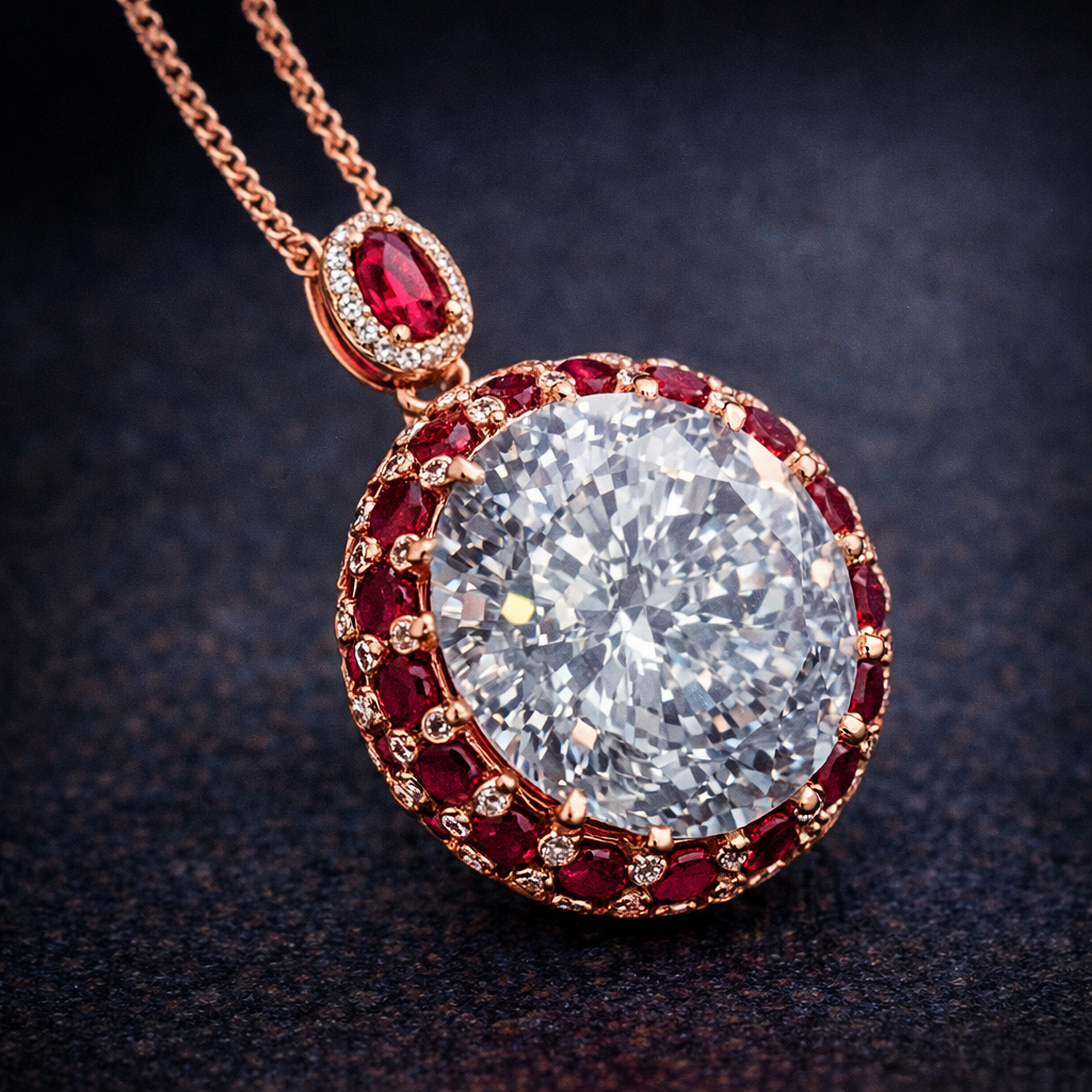 Classic Heritage Gold Plated CZ Anti Tarnish Copper Pendant Wholesale