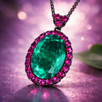 Vintage Style Oval Black CZ Anti Tarnish Copper Pendant Chain Wholesale