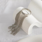 Surface Link Chain Silver Stainless Steel Adjustable Ring Women Bulk
