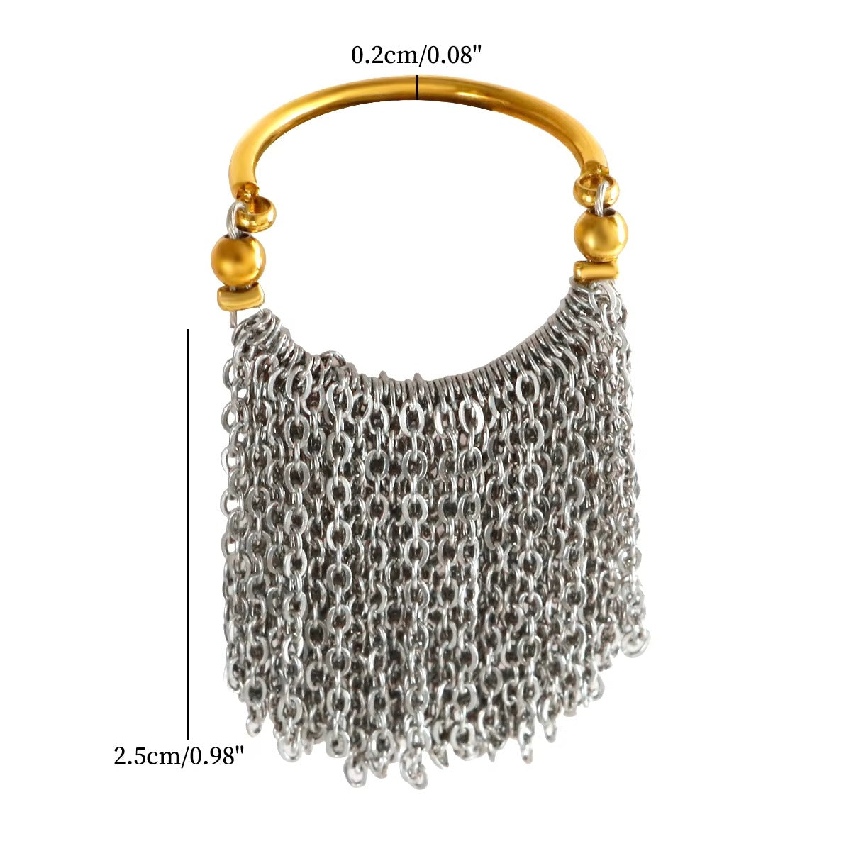 Two Tone Surface Link Chain Gold Silver Stainless Steel Ring Bulk
