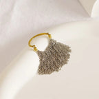 Two Tone Surface Link Chain Gold Silver Stainless Steel Ring Bulk
