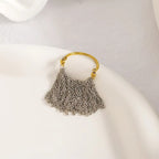 Two Tone Surface Link Chain Gold Silver Stainless Steel Ring Bulk