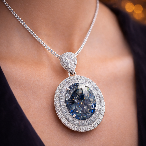 Sparkling Rhodium Silver Plated CZ Anti Tarnish Copper Pendant Bulk Secondary image