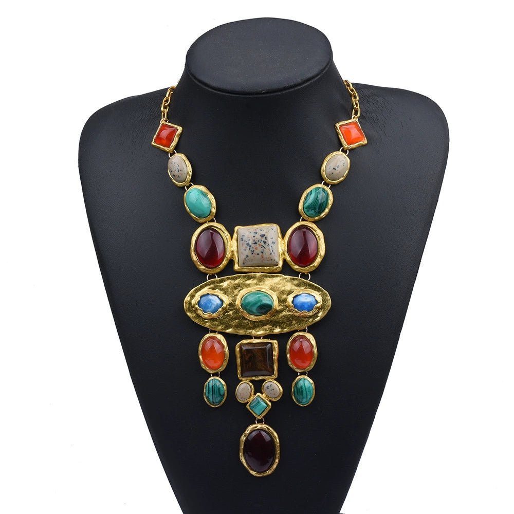 Wholesale Multi Color Gold Plated Beads Alloy Necklace For Women