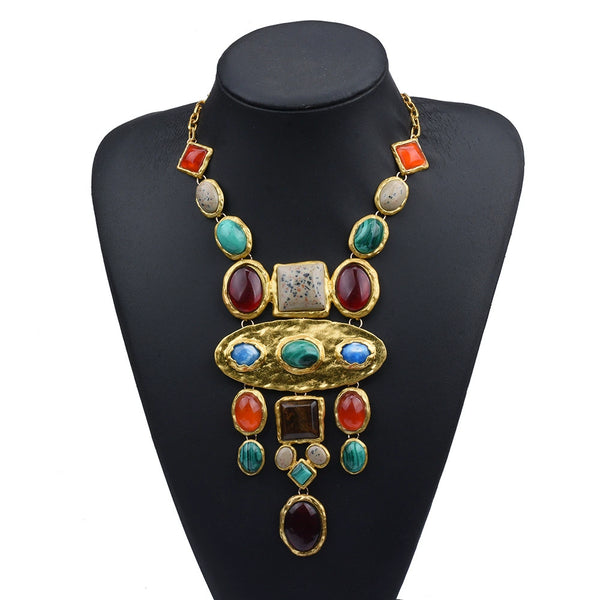 Wholesale Multi Color Gold Plated Beads Alloy Necklace For Women Main image