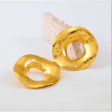 Wholesale Gold Textured Round Alloy Stud Earrings