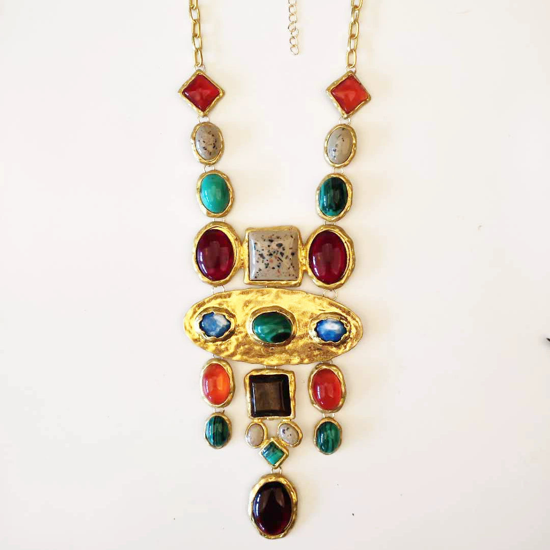Wholesale Multi Color Gold Plated Beads Alloy Necklace For Women