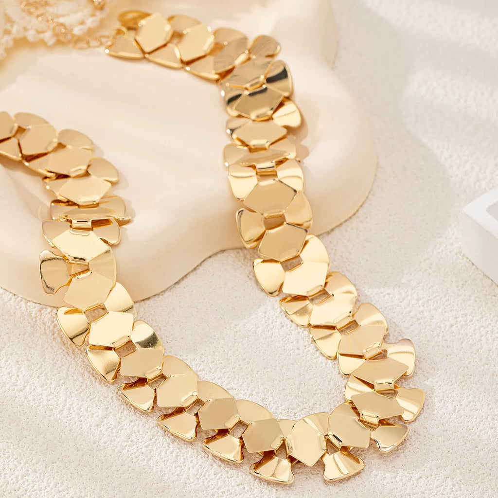 Wholesale Links Gold Plated Plain Alloy Necklace For Women