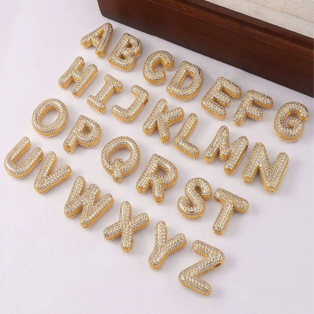 Wholesale Letter Gold Plated CZ Anti Tarnish Copper Pendant  For Women