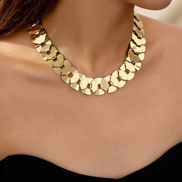 Wholesale Links Gold Plated Plain Alloy Necklace For Women Secondary image