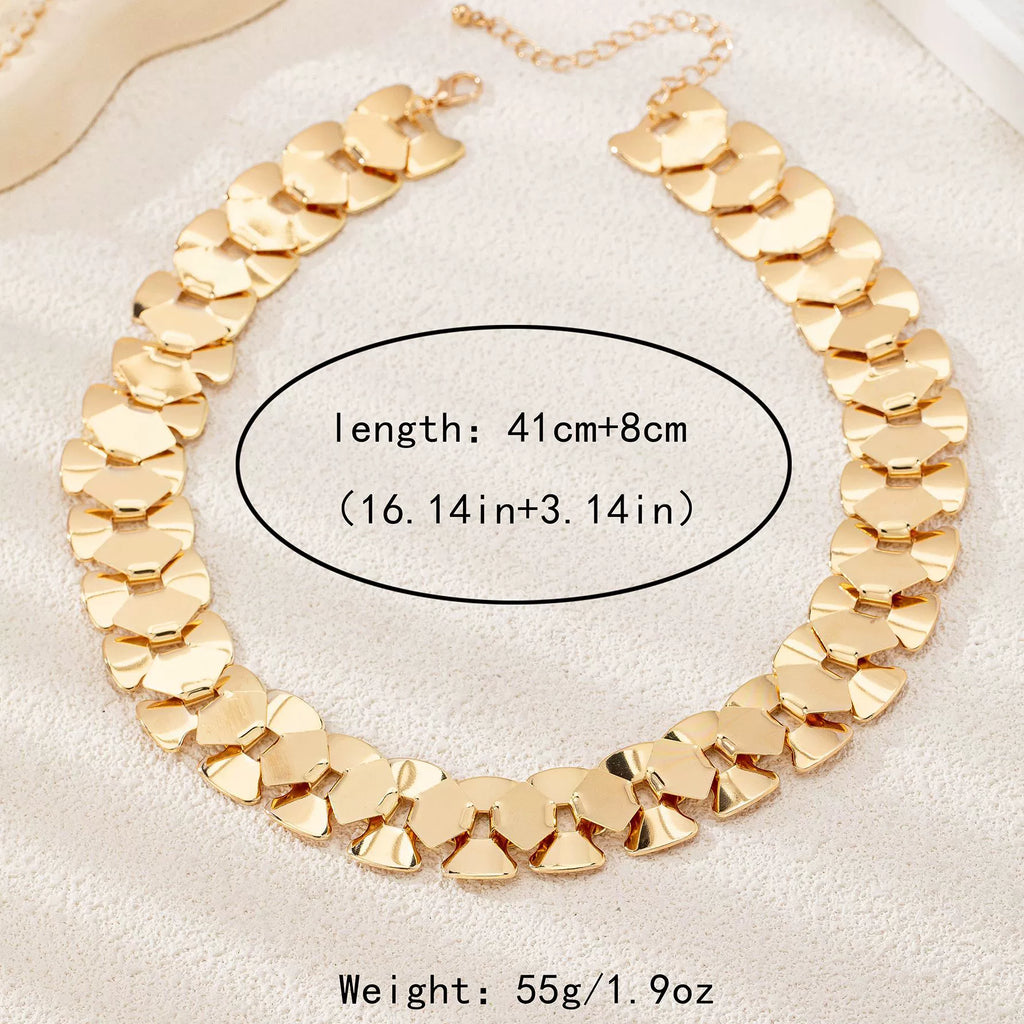 Wholesale Links Gold Plated Plain Alloy Necklace For Women