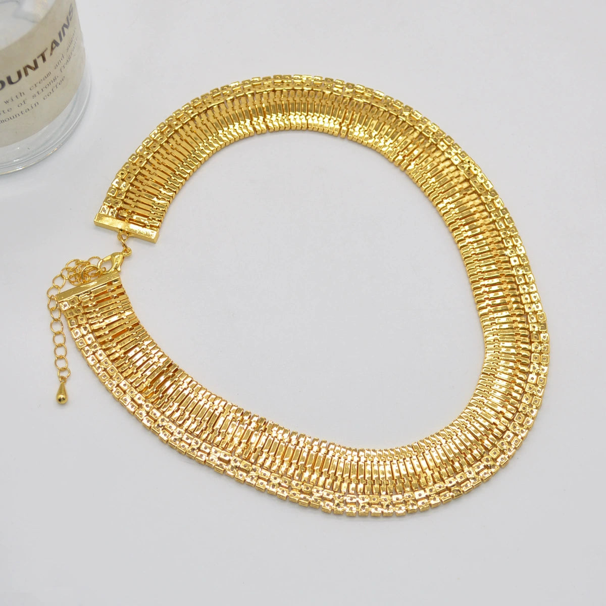 Bulk Gold White Layered Choker Gold Plated Cubic Zirconia Necklace