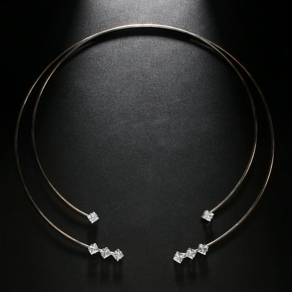Wholesale Silver Choker Silver Plated CZ Alloy Necklace For Women Main image
