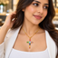 Designer Multi Color Evil Eye Cross Gold Plated CZ Copper Necklace Bulk