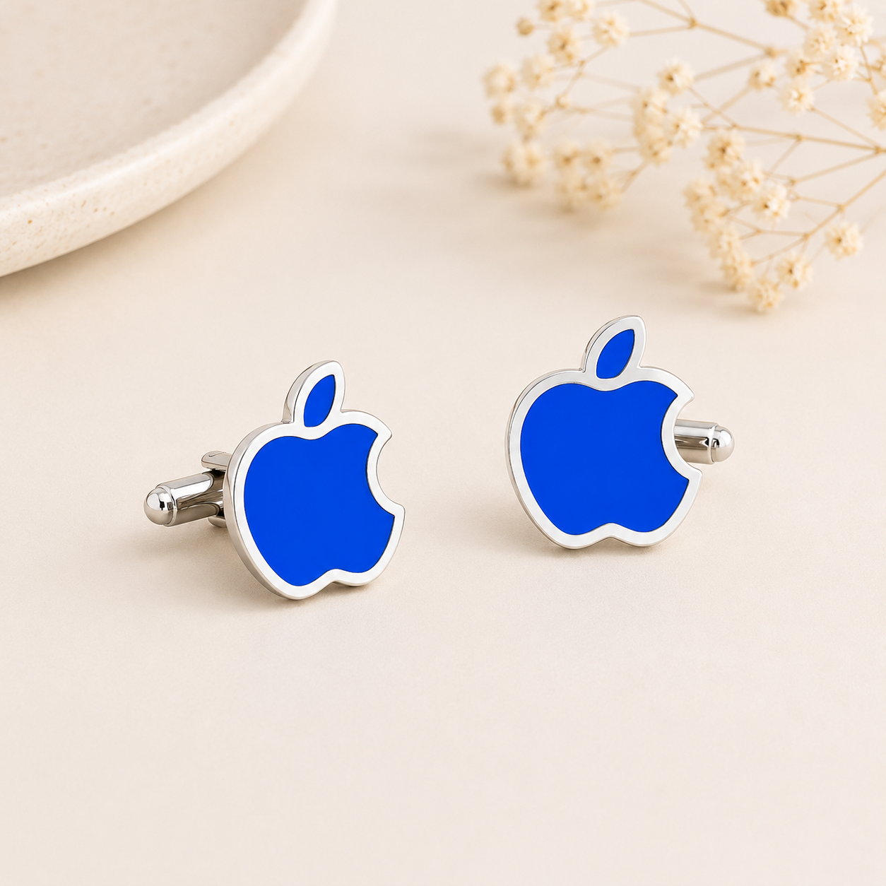 Blue Apple Cufflinks In Box Bulk