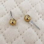 Simple Two Tone 18K Gold Silver Anti Tarnish Stud Earring Women Bulk