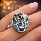 White High Sparkle Cushion Cut Silver Plated CZ Copper Halo Ring Bulk