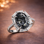 Premium Oval Cut Silver Plated CZ Copper Anti Tarnish Fancy Ring Bulk