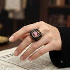 Designer Multi Color Enamel Gold Plated Square Cocktail Ring Bulk