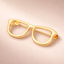 Modern Eyeglass Gold Silver Plated Plain Alloy Brooch For Unisex Bulk