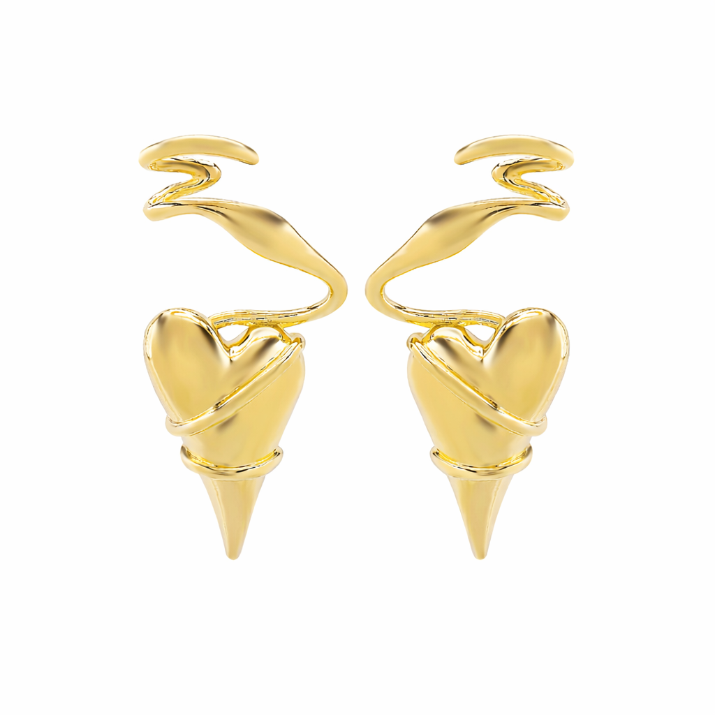 Heart Wrap Style Gold Silver Plated Alloy Stud Earrings For Women Bulk