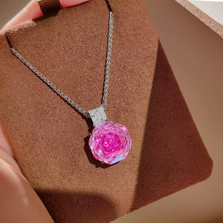 Multi Color Elegant Rose-Cut Silver Cubic Zirconia Necklace Combo Bulk