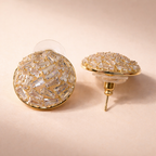 Bulk Round Baguette Stone Gold CZ Anti Tarnish Copper Stud Earrings