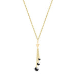Black Beads Tassel with Star Charm Rose Silver Gold Brass Necklace Bulk